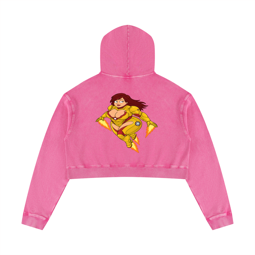 Yellow and Red BBW Queen Crop Hoodie