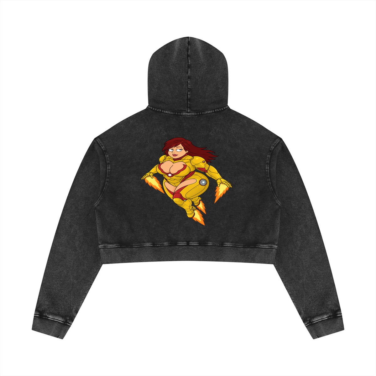 Yellow and Red BBW Queen Crop Hoodie