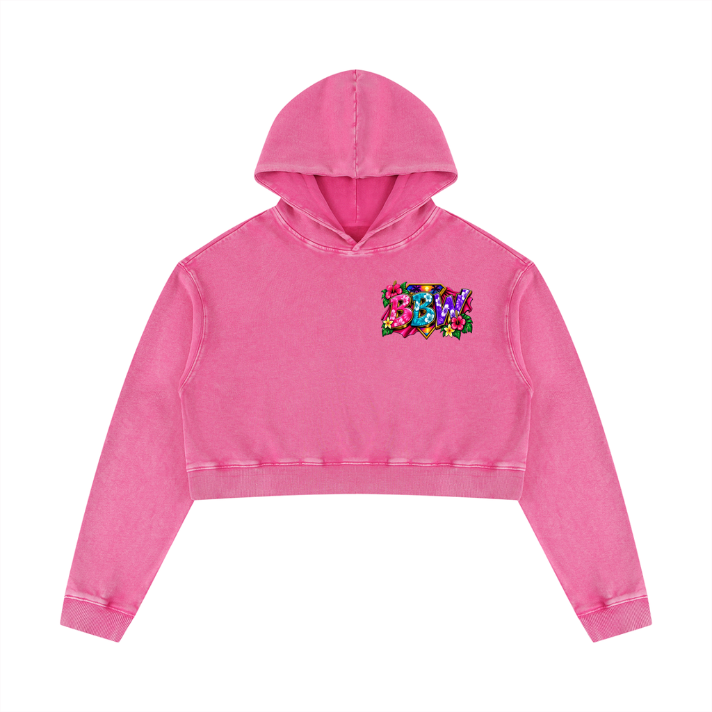 Polynesian BBW Queen Crop Hoodie