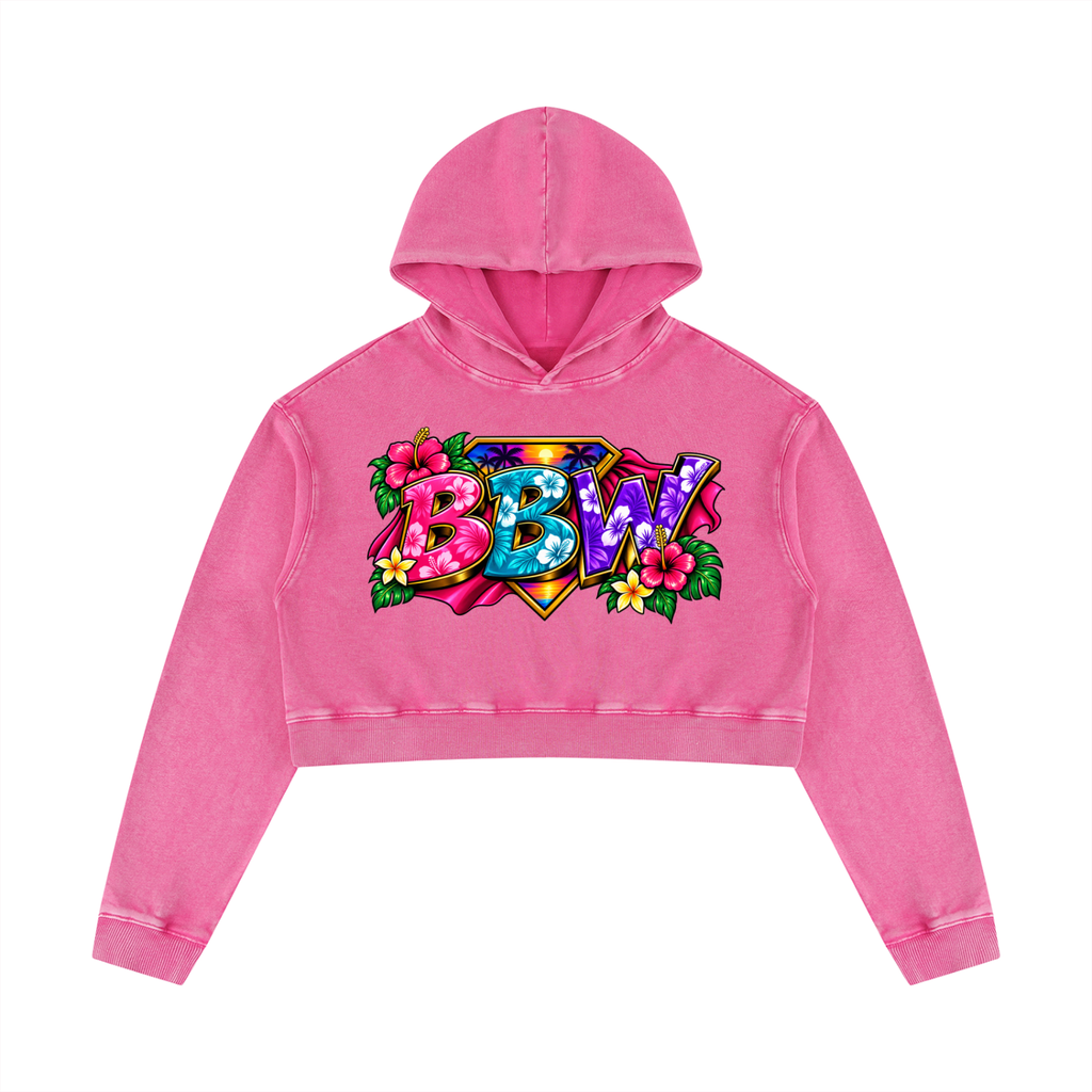 Women’s Mineral Washed Crop Hoodie