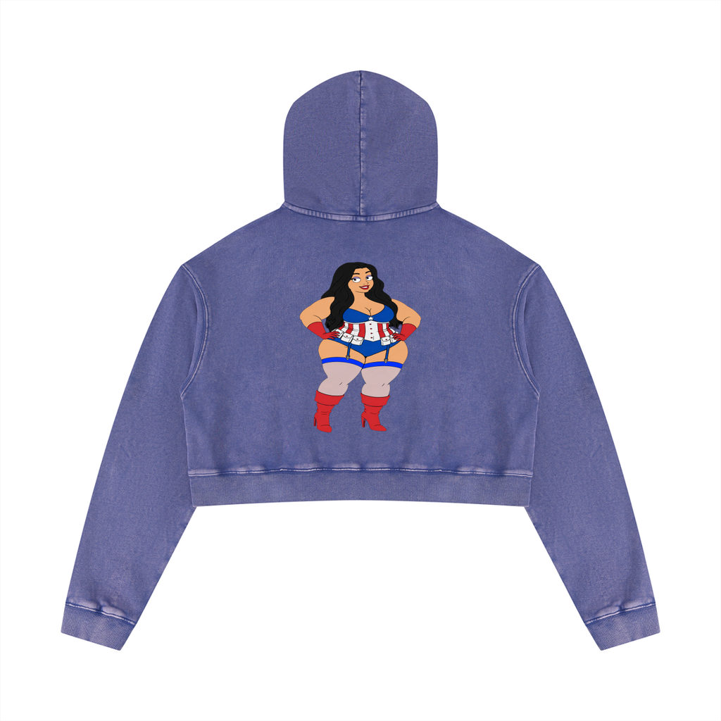 American BBW Queen Crop Hoodie