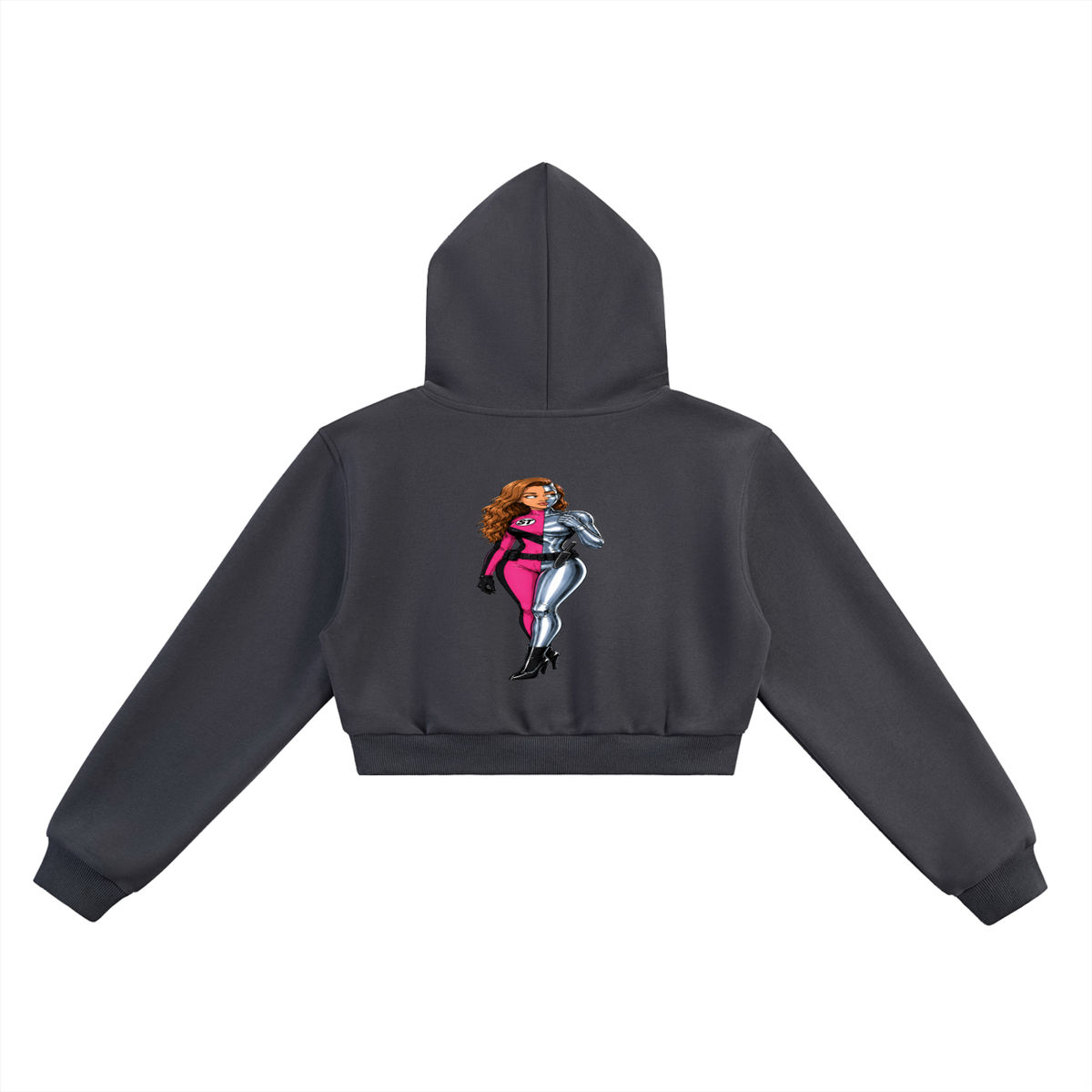 White Queen Slim Thick Cropped Hoodie