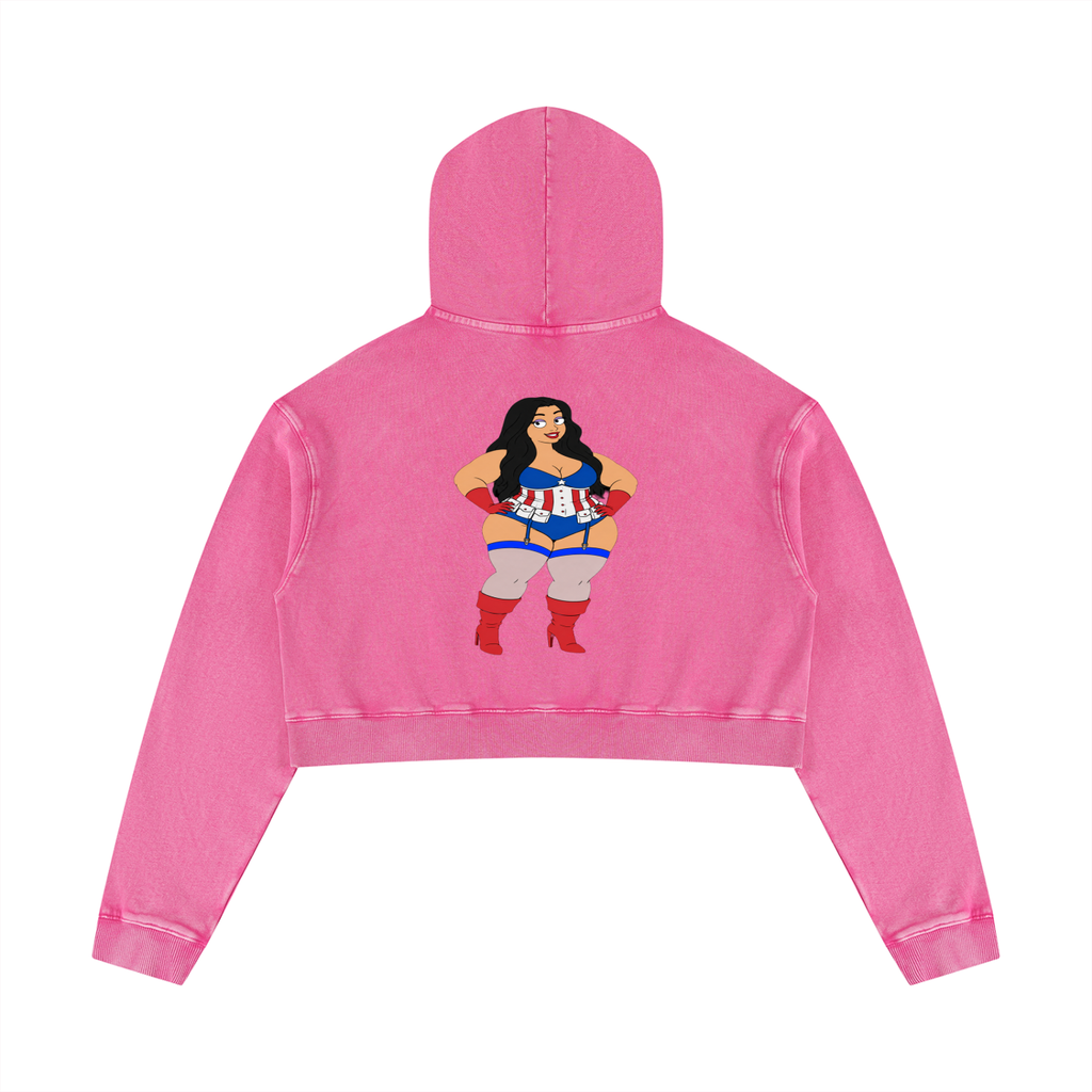 American BBW Queen Crop Hoodie