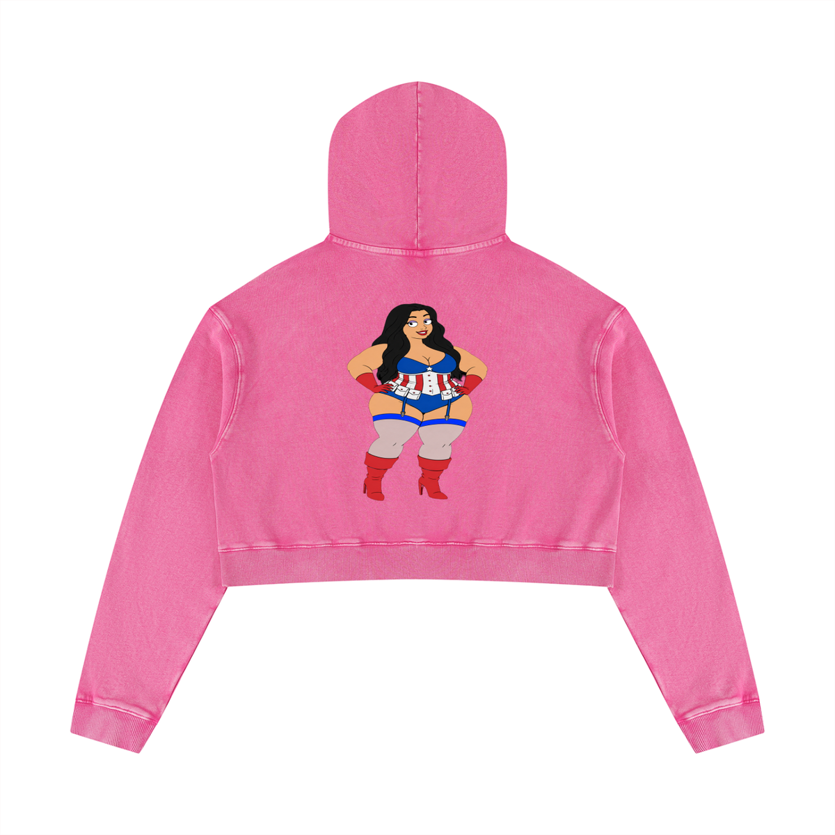American BBW Queen Crop Hoodie