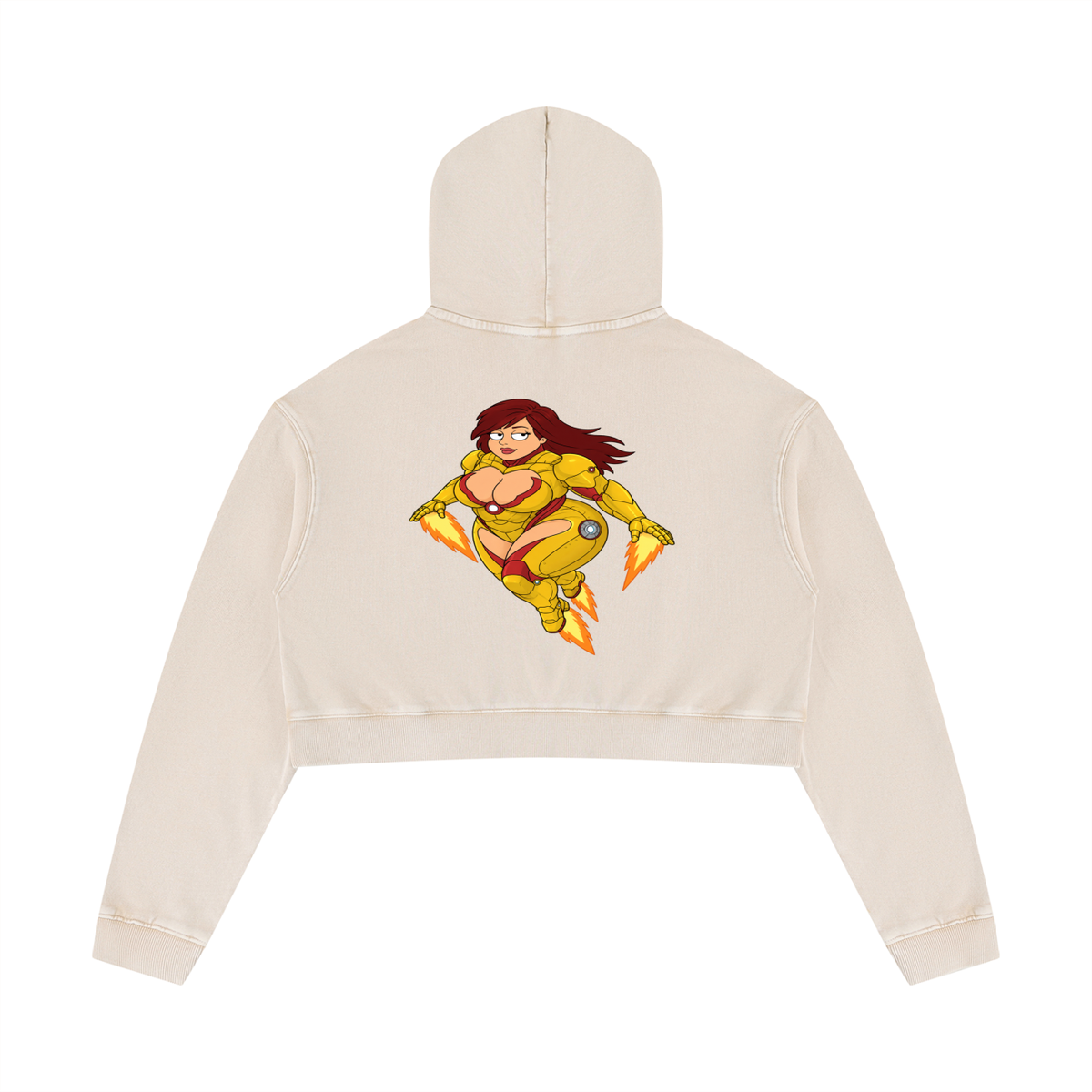 Yellow and Red BBW Queen Crop Hoodie