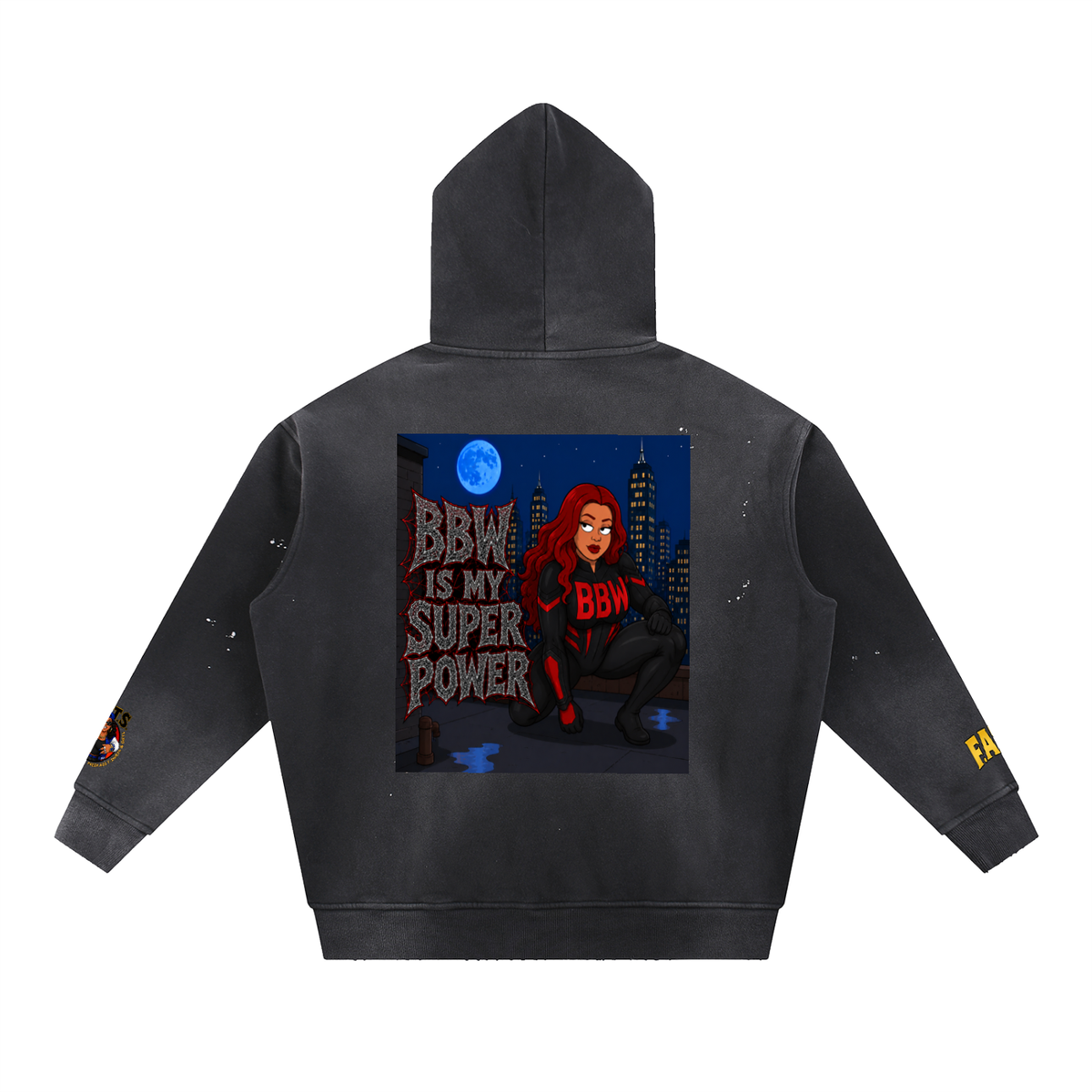 Vintage Washed Frayed Fleece Hoodie