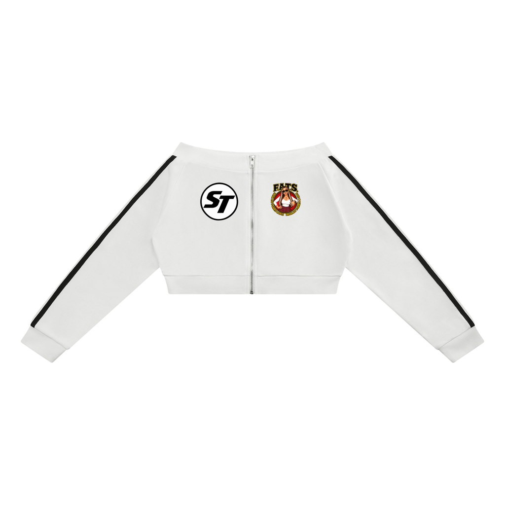 Women's Off-Shoulder Full Zip Hoodie