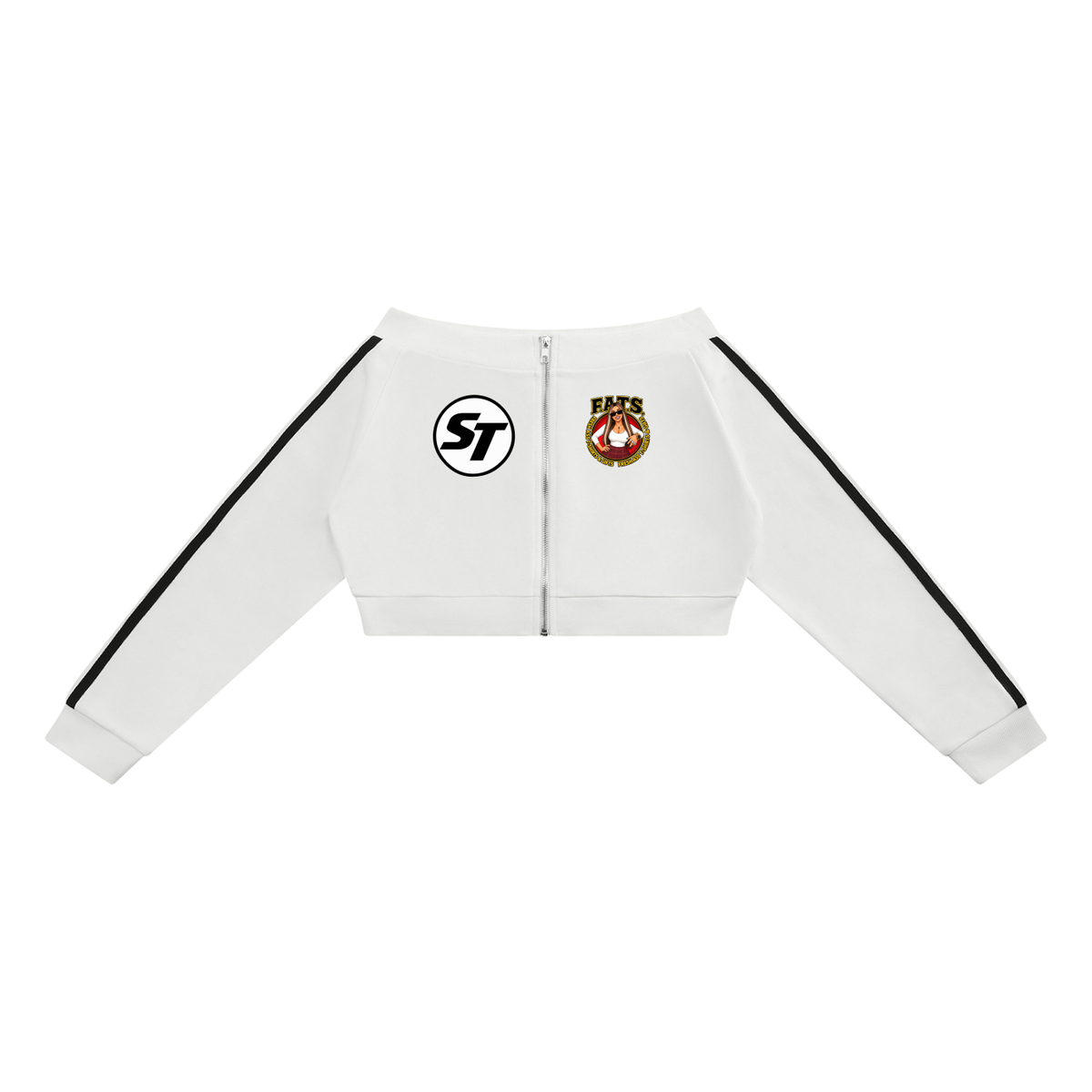 Women's Off-Shoulder Full Zip Hoodie