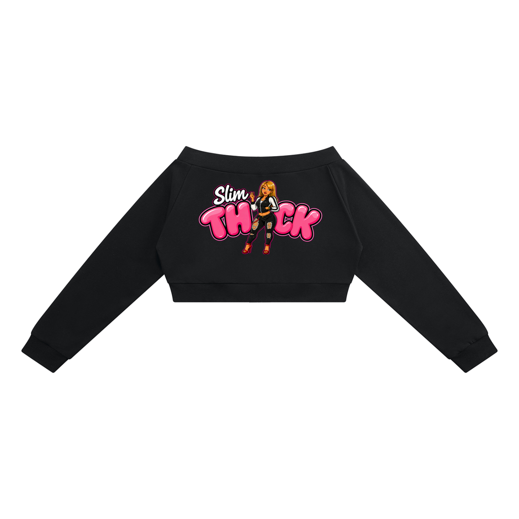 Women's Off-Shoulder Full Zip Hoodie