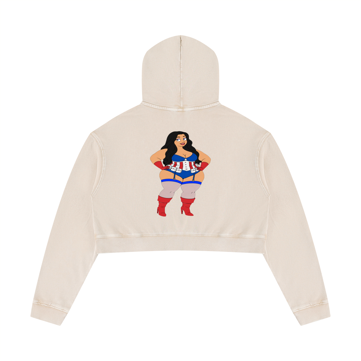 American BBW Queen Crop Hoodie