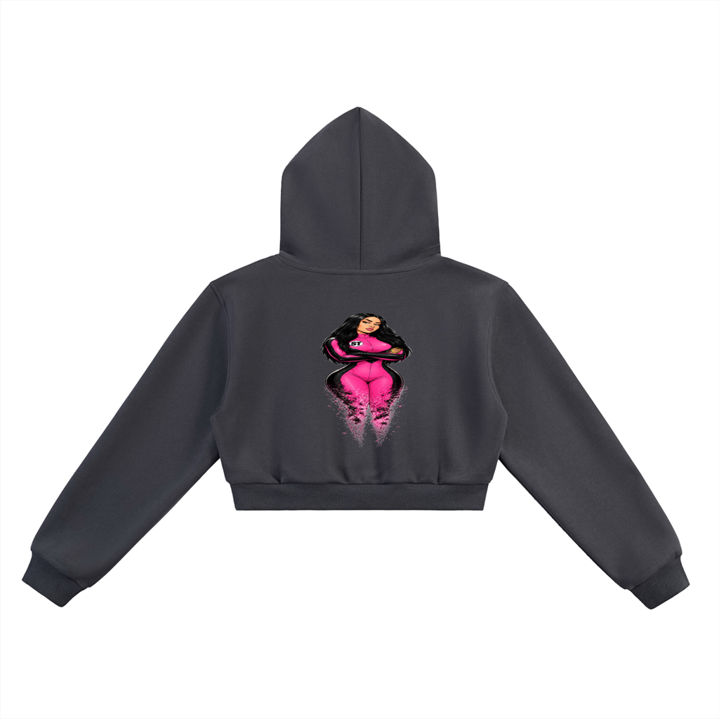 Latina Queen Slim Thick Cropped Hoodie