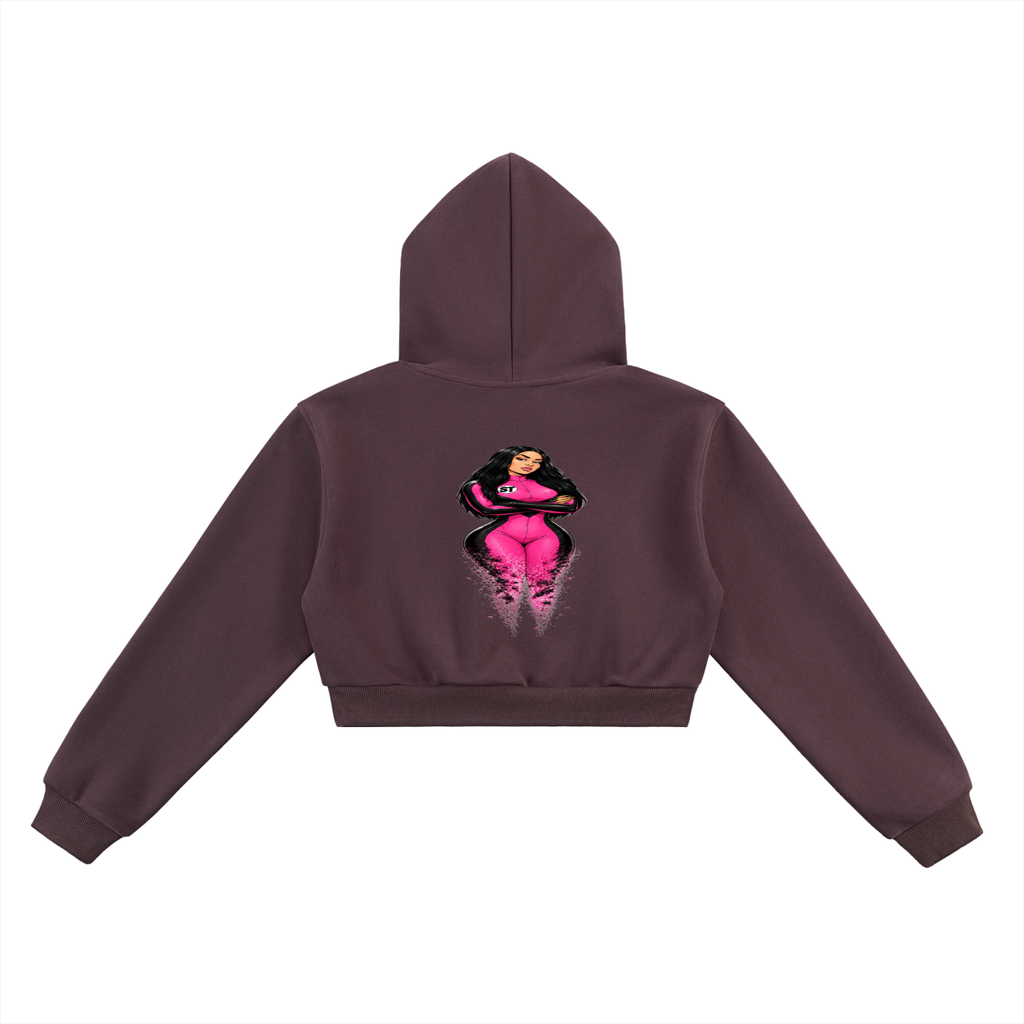 Latina Queen Slim Thick Cropped Hoodie
