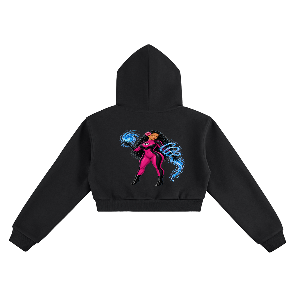 Polynesian Queen Slim Thick Cropped Hoodie