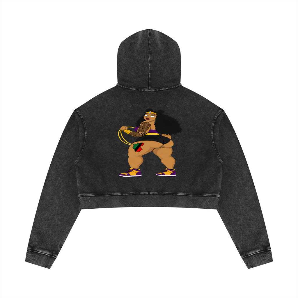 African BBW Queen  Crop Hoodie