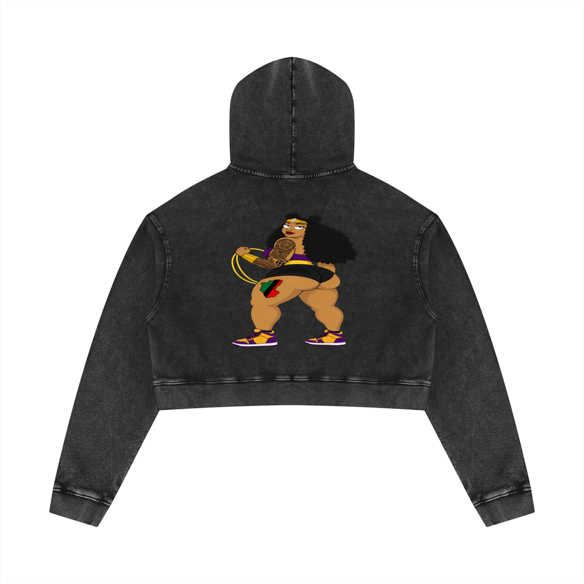 African BBW Queen  Crop Hoodie