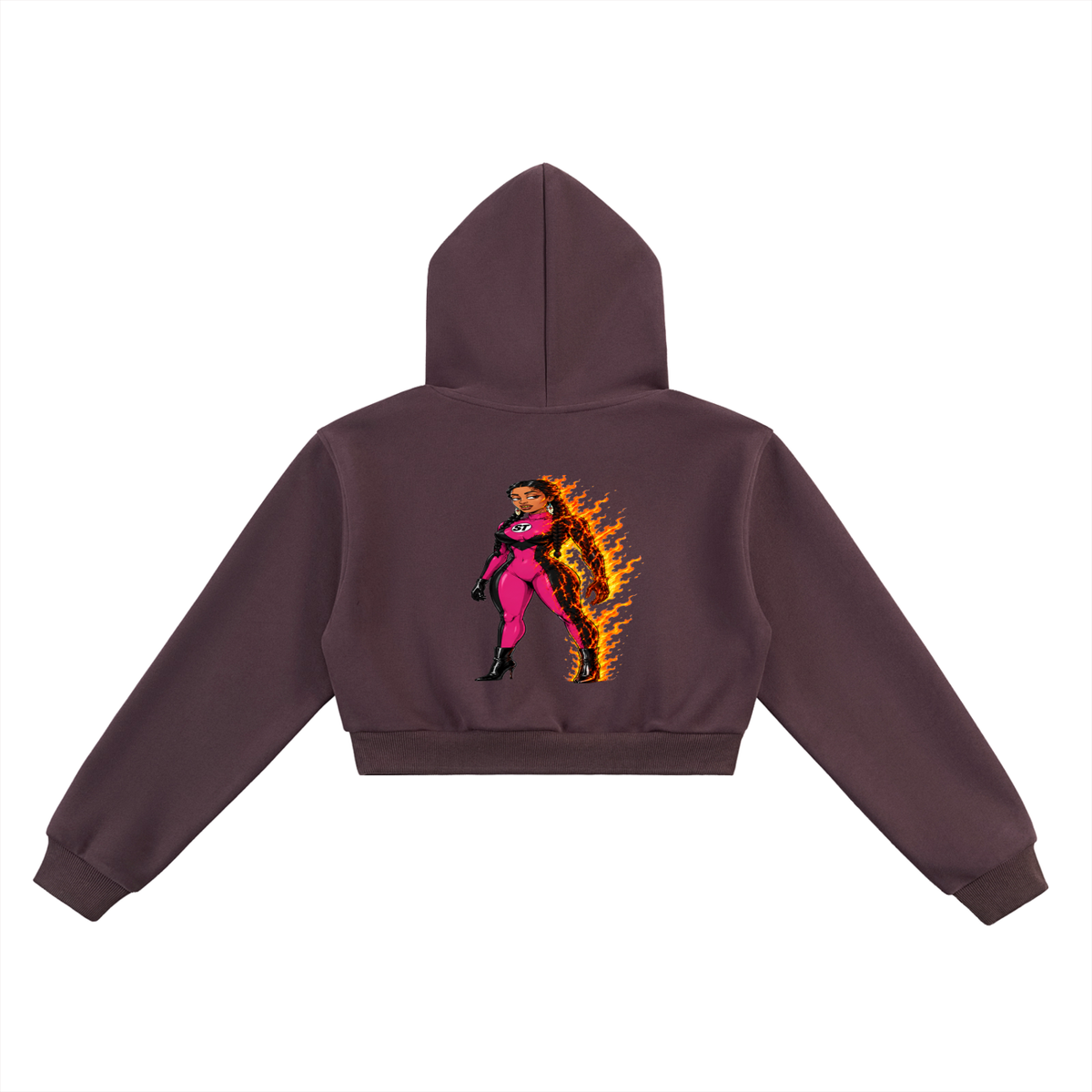Native Queen Slim Thick Cropped Hoodie