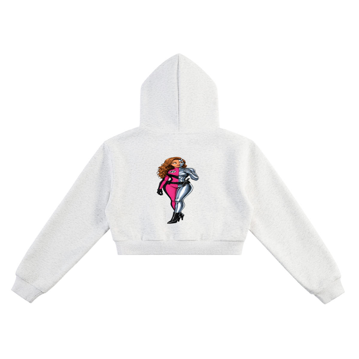 White Queen Slim Thick Cropped Hoodie