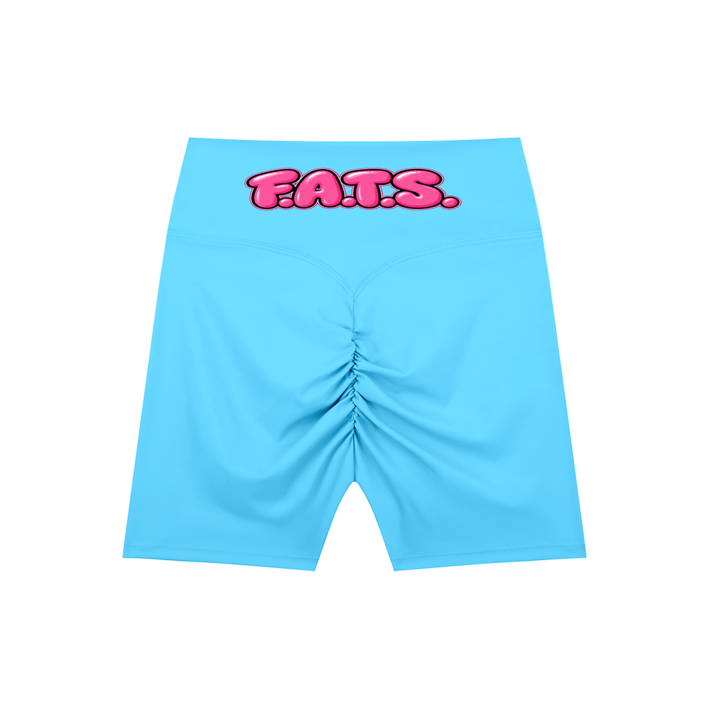 Slim Thick Caucasian High-Waisted Blend Biker Shorts