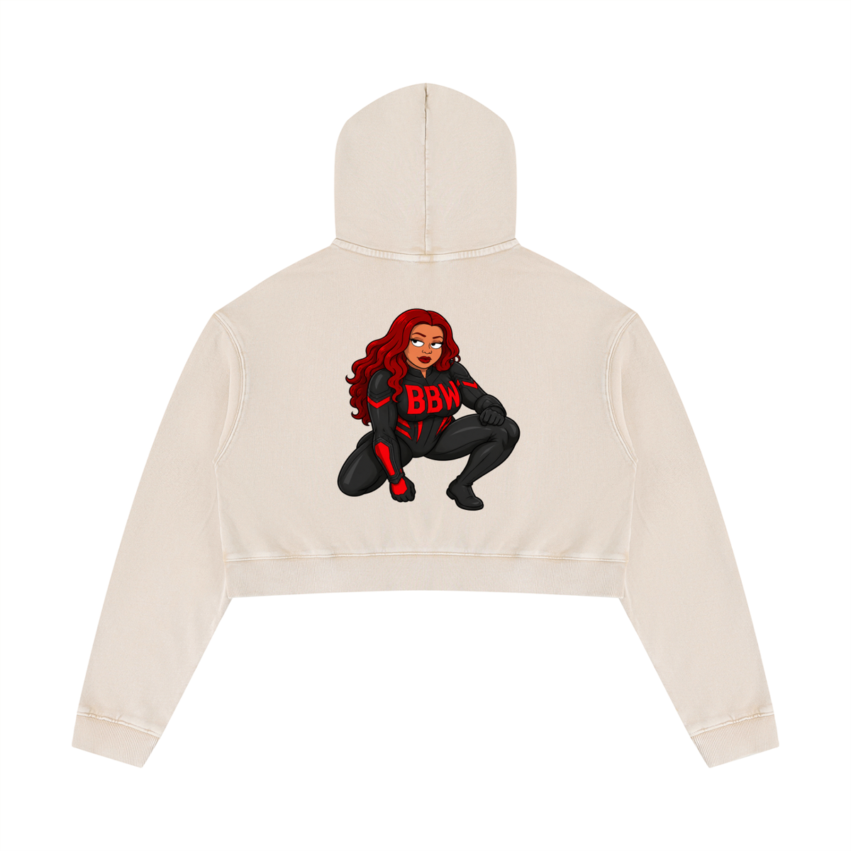 BBW Web Queen Crop Hoodie