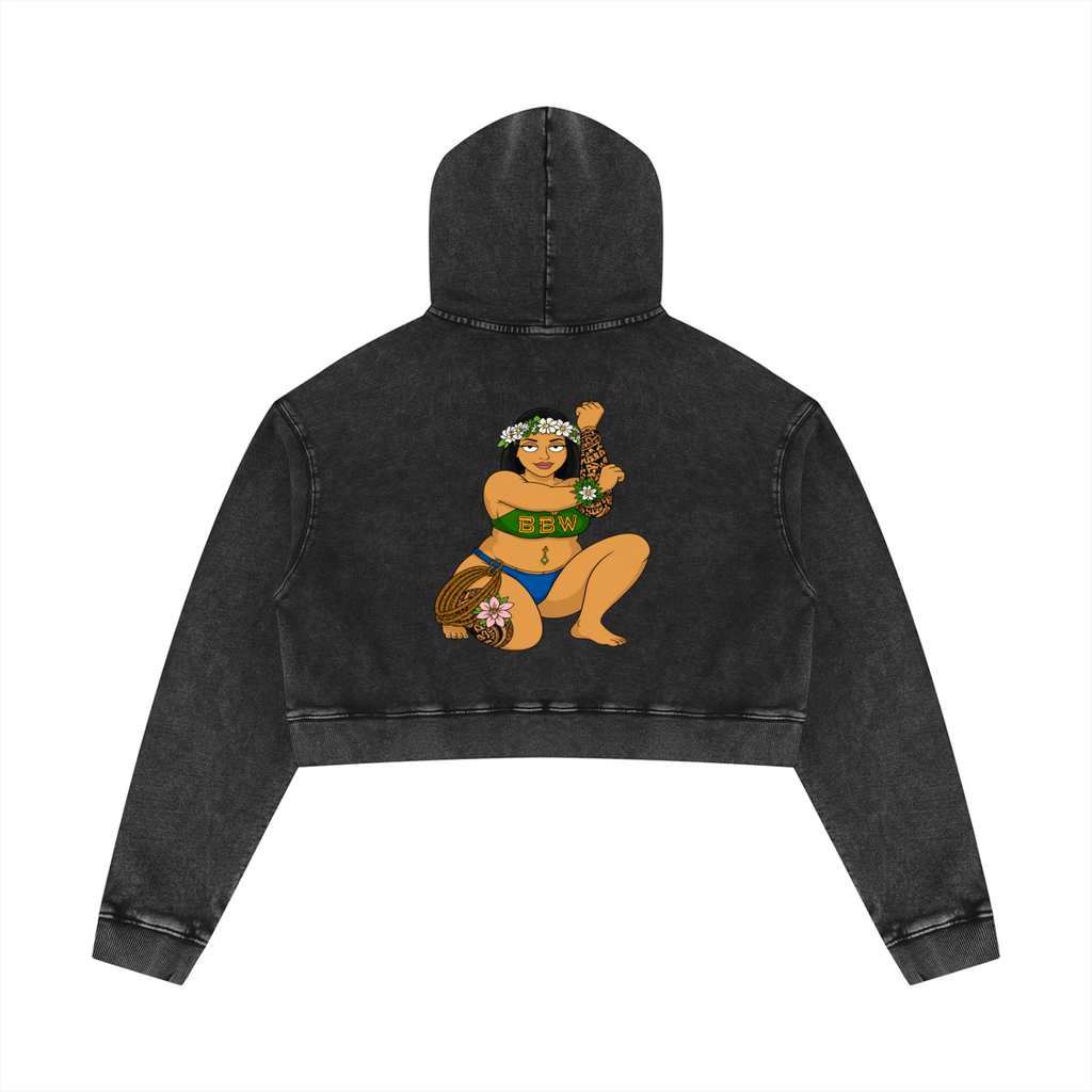 Polynesian BBW Queen Crop Hoodie
