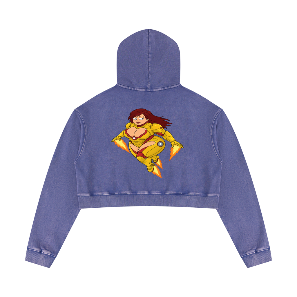 Yellow and Red BBW Queen Crop Hoodie
