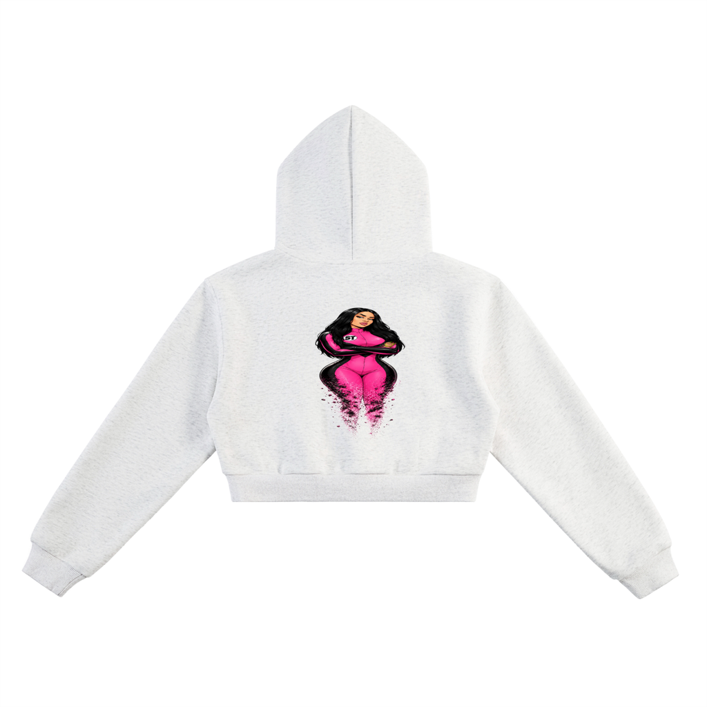 Latina Queen Slim Thick Cropped Hoodie