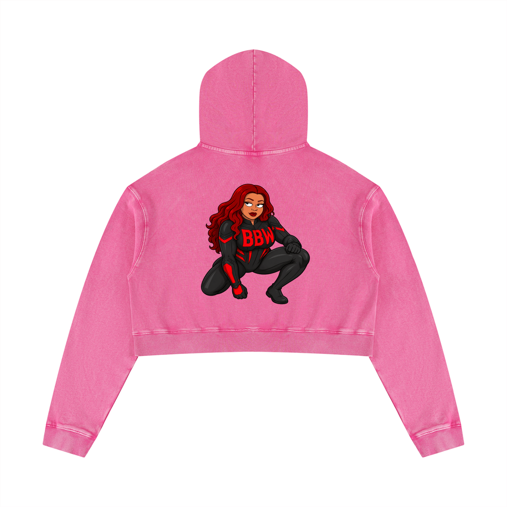 BBW Web Queen Crop Hoodie