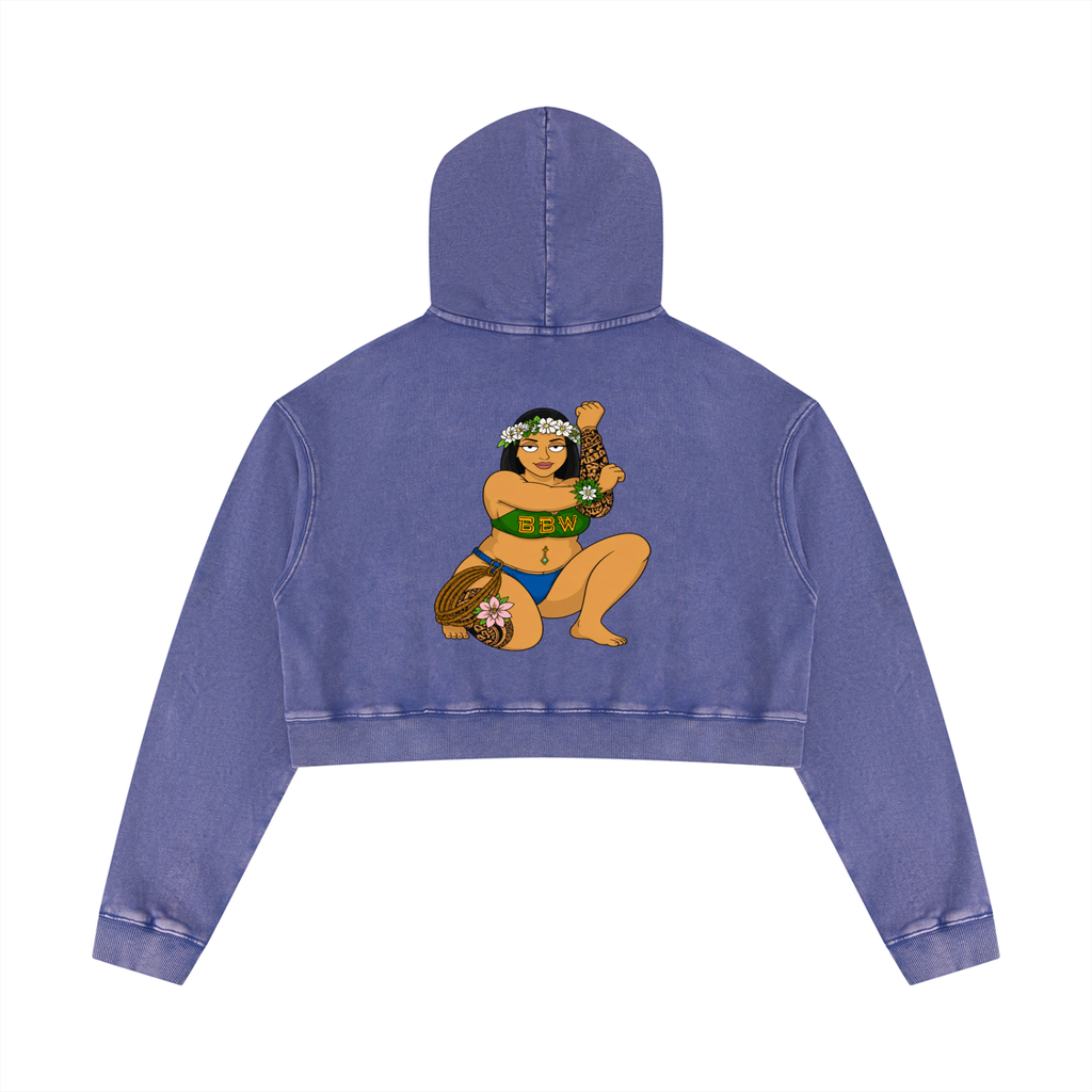 Polynesian BBW Queen Crop Hoodie
