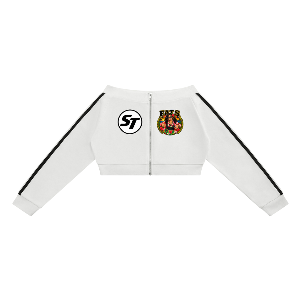 Women's Off-Shoulder Full Zip Hoodie