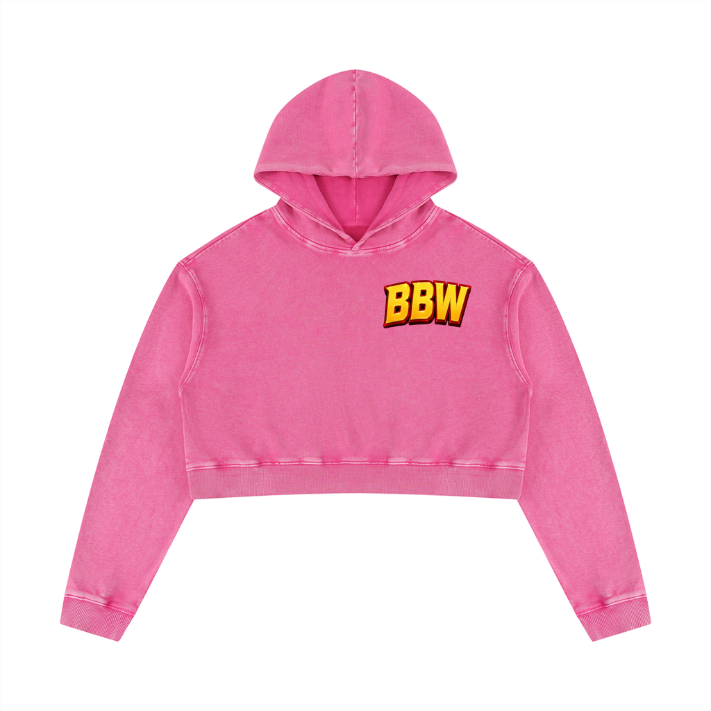 Yellow and Red BBW Queen Crop Hoodie