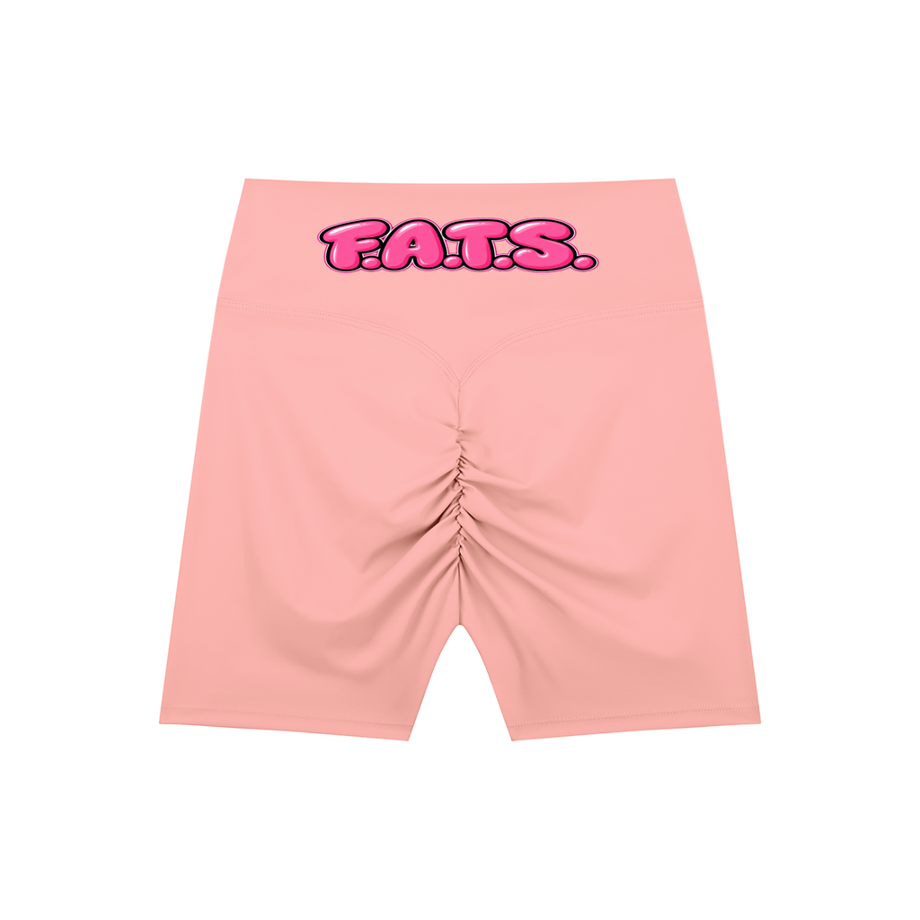 Slim Thick Caucasian High-Waisted Blend Biker Shorts