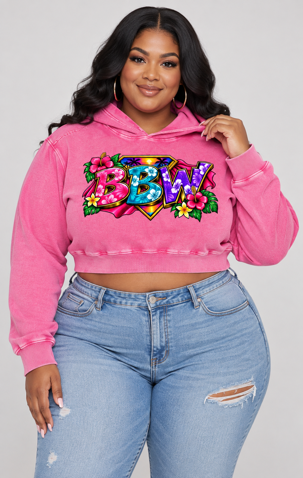 Women’s Mineral Washed Crop Hoodie