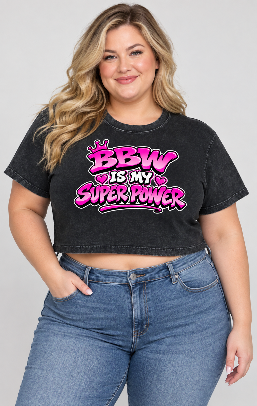 Women's Mineral Wash Cotton Crop T-Shirt